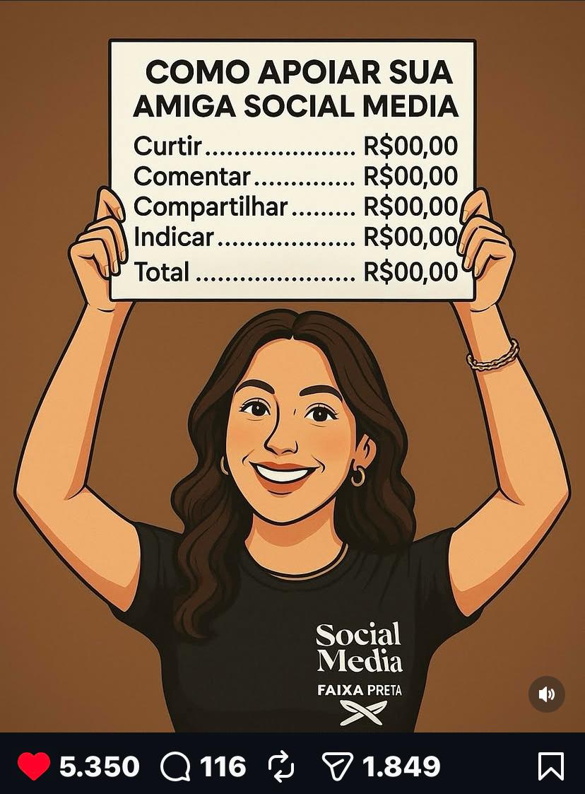 Post estático: Como apoiar sua amiga Social Media